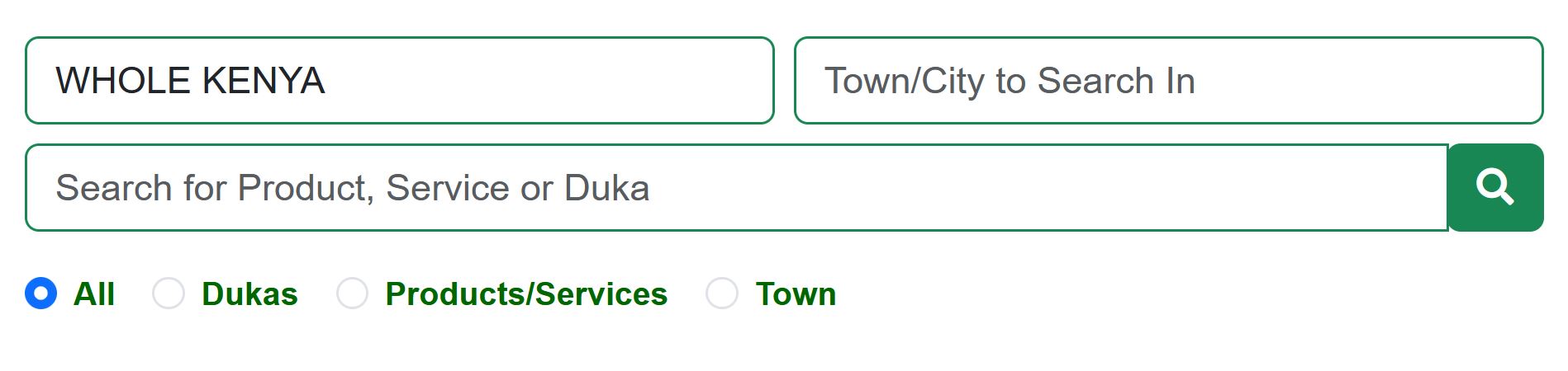 Duka Maps Search Box