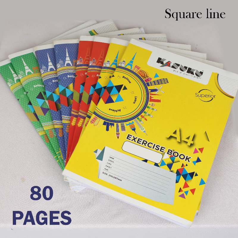 Picture 1 of A4 Exercise Book 80 Pages Square Line